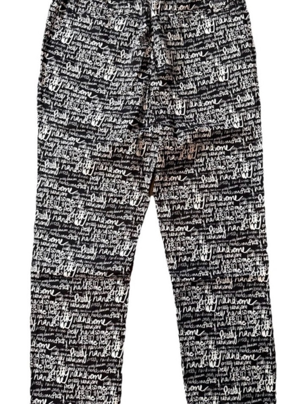Wildfang Black & White Script Drawstring Pants